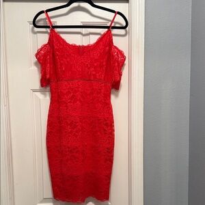 Guess Red Lace Trim Top